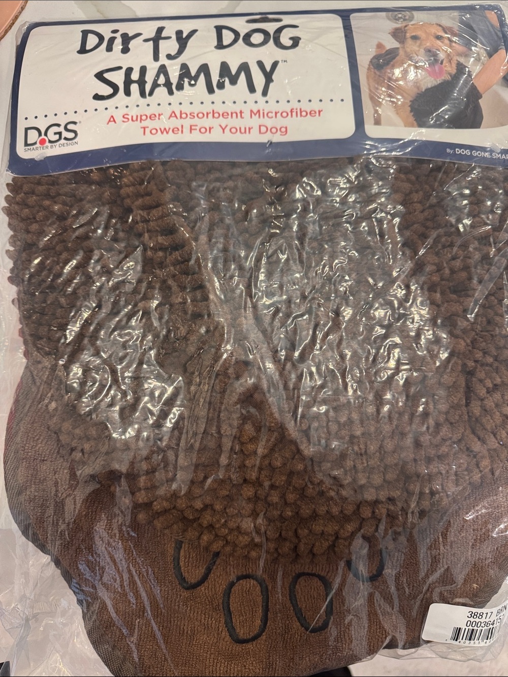 Dirty Dog Shammy Super Absorbent Microfiber Dog Towel - Brown